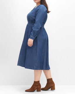 Джинсовое платье, синее - Sheego фото 3