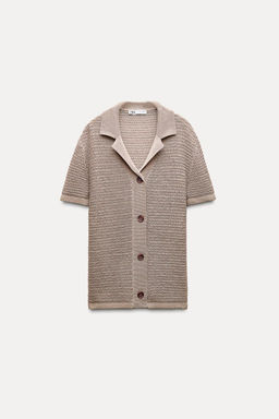 OVERSIZE KNIT POLO CARDIGAN - Zara фото 6