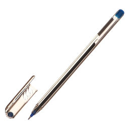 Набор 12 шт. Ручка шариковая 0,7мм стержень синий корпус прозрачный игольчатый пишущий узел - Simaland фото 3