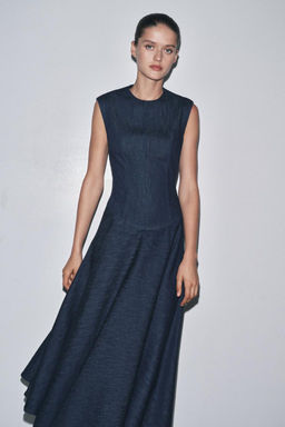 ZW COLLECTION DENIM MIDI DRESS - Zara фото 2