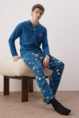 Indigo Polar Yumusak Dokulu Nak?sl? Orme Pijama Tak?m? TMNAW25PT00057 Indigo Polar Yumusak Dokulu Nak?sl? Orme Pijama Tak?m? TMNAW25PT00057