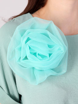 Брошь мятного цвета в форме цветка - Almond фото 4