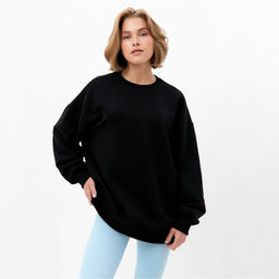 Свитшот женский MINAKU: Casual Collection, чёрный, размер 48
