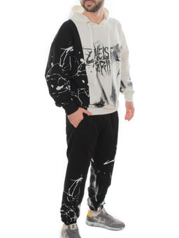 2608/7325 WHITE/BLACK Костюм спортивный мужской (75% хлопок, 20% полиэстер, 5% спандекс)