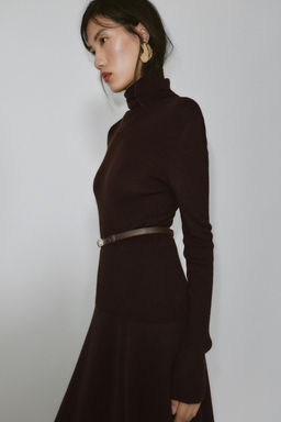 JERSEY 100% LANA CUELLO SUBIDO CINTUR?N / Chocolate - Zara фото 3