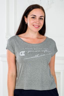 Футболка женская из вискозы Лирика серый меланж You are safe - Амадэль фото 4