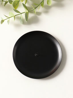 Металлический подсвечник плоский «Чашка», 10 см, чёрный