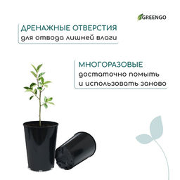 Цена за 2 шт. Горшок для рассады, для роз, 4 л, d=18 см, h=21.5 см, пластик, чёрный, Greengo