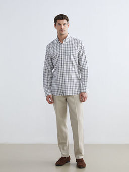 Regular Fit Ekose Gabardin Erkek G?mlek