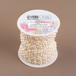 Жемчуг на нитях, плоский, 10 мм, 9±1 м, белый