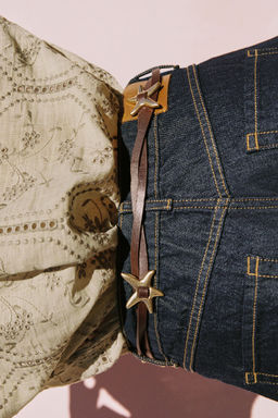 CINTUR?N DOBLE PIEL 100% ESTRELLAS / Marr?n - Zara фото 3