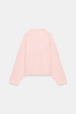 SUDADERA ESCOTE PICO ALGOD?N / Rosa pastel - Zara фото 6