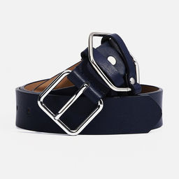 Ремень женский, ширина 3 см, винт, пряжка металл, цвет синий