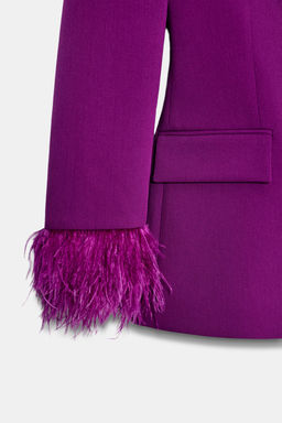 BLAZER HOMBRERAS PU?O PLUMAS / P?rpura
