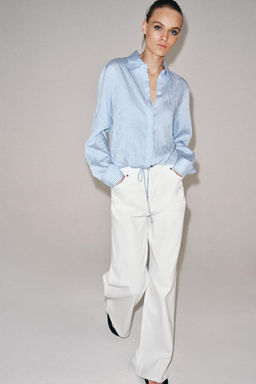CAMISA RAYAS LAZADAS ZW COLLECTION / Azul / Blanco