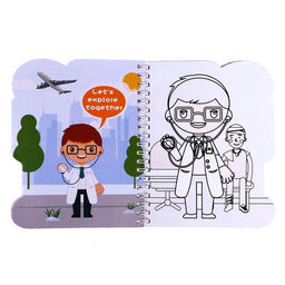 Книжка для рисования водой «Профессии», с маркером