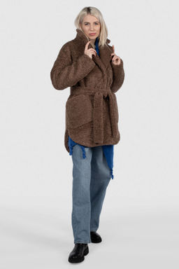 02-3195 Пальто женское утепленное (пояс) - El podio фото 4