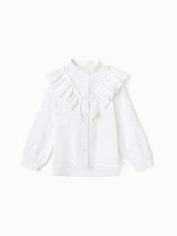 Блузка для девочки MINAKU: Cotton collection, белая, рост 140 см
