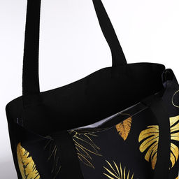 Сумка шопер Листья, 40х12х38, цвет черный - Nazamok фото 5