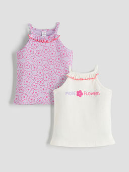 Halter Yaka Bask?l? K?z ?ocuk Atlet 2li