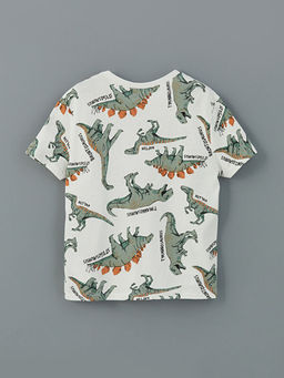 Bisiklet Yaka Dinozor Bask?l? Erkek ?ocuk Ti??rt