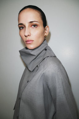 OVERSIZE CHECK SHIRT WITH FLAP POCKET ZW COLLECTION - Zara фото 4