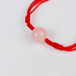 Защитный браслет Красная нить с Розовым кварцем от 16 см - Радуга самоцветов фото 3