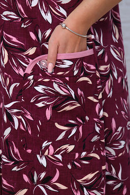 Халат женский на пуговицах с карманами, бордо (958-1) - Плиона фото 15