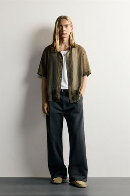 CAMISA FLUIDA JACQUARD / Khaki