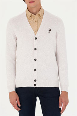 U. S. Polo Assn Мужской базовый трикотажный кардиган Stone Melange - U.s. polo assn фото 6