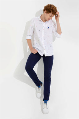 Мужская синяя рубашка с длинным рукавом - U.s. polo assn фото 2