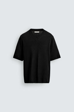 V-NECK KNIT T-SHIRT - Zara фото 7
