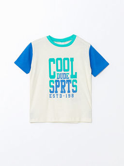 Bisiklet Yaka K?sa Kollu Bask?l? Erkek Bebek Ti??rt