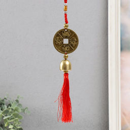 Колокольчик металл "Четыре бога" 1 колокол d=2,5 см 37х5 см