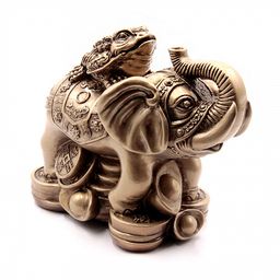 Фигурка Фен Шуй Жаба богатства на слоне Процветание и изобилие 13см-16см 950гр ХРУПКОЕ