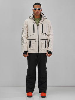 Горнолыжный костюм мужской зимний белого цвета 394Bl - Leifensh фото 7