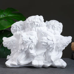 Фигурка гипс Ангел тройной белый 16?28?22 см