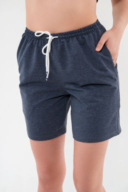 Шорты женские из футера Таиланд индиго меланж 2 сорт макси - Амадэль фото 7