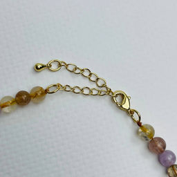 Бусы из Рутилового кварца, Клубничного кварца и Аметиста 42 см +