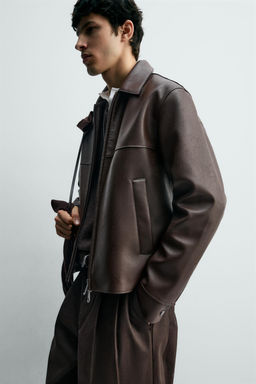 LEATHER EFFECT JACKET - Zara фото 7