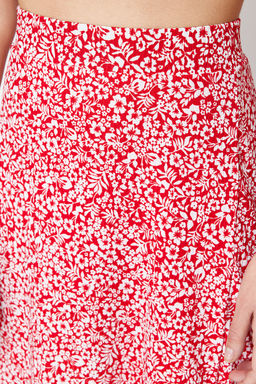 TRENDYOLMILLA K?rm?z? Bask?l? Buzgu Detayl? ve Volanl? Yuksek Bel Esnek Etek TWOSS21ET0029 фото 39