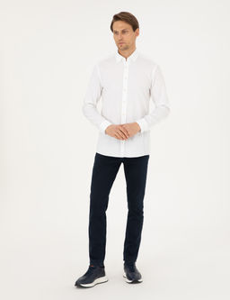 Beyaz Slim Fit Uzun Kollu G_mlek