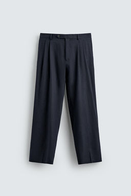 PANTAL?N PLIEGUES RELAXED FIT LINO - LANA / Marino - Zara фото 5