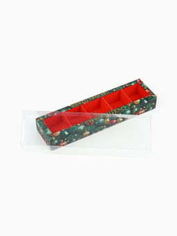 Цена за 5 шт. Коробка под 5 конфет с ячейками «Новый год», 6×23×3 см