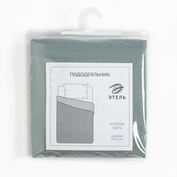 Пододеяльник Этель 145х215, цвет серо-зелёный, 100% хлопок, бязь 125г/м2  фото 4