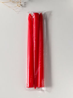 Свеча античная 25 см (набор 3 шт) 58 гр, 7 ч, цв. красный