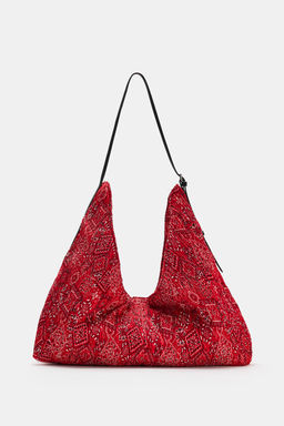 BOLSO SHOPPER TEJIDO / Rojo - Zara фото 2