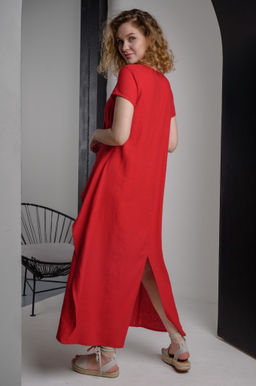 70%лен +30% вискоза Длинное плаиье из струящегося льна