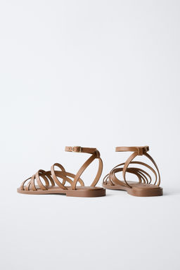 STRAPPY LEATHER SANDALS - Zara фото 5