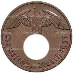 Монета 2 рейхспфеннига 1937 года A Германия